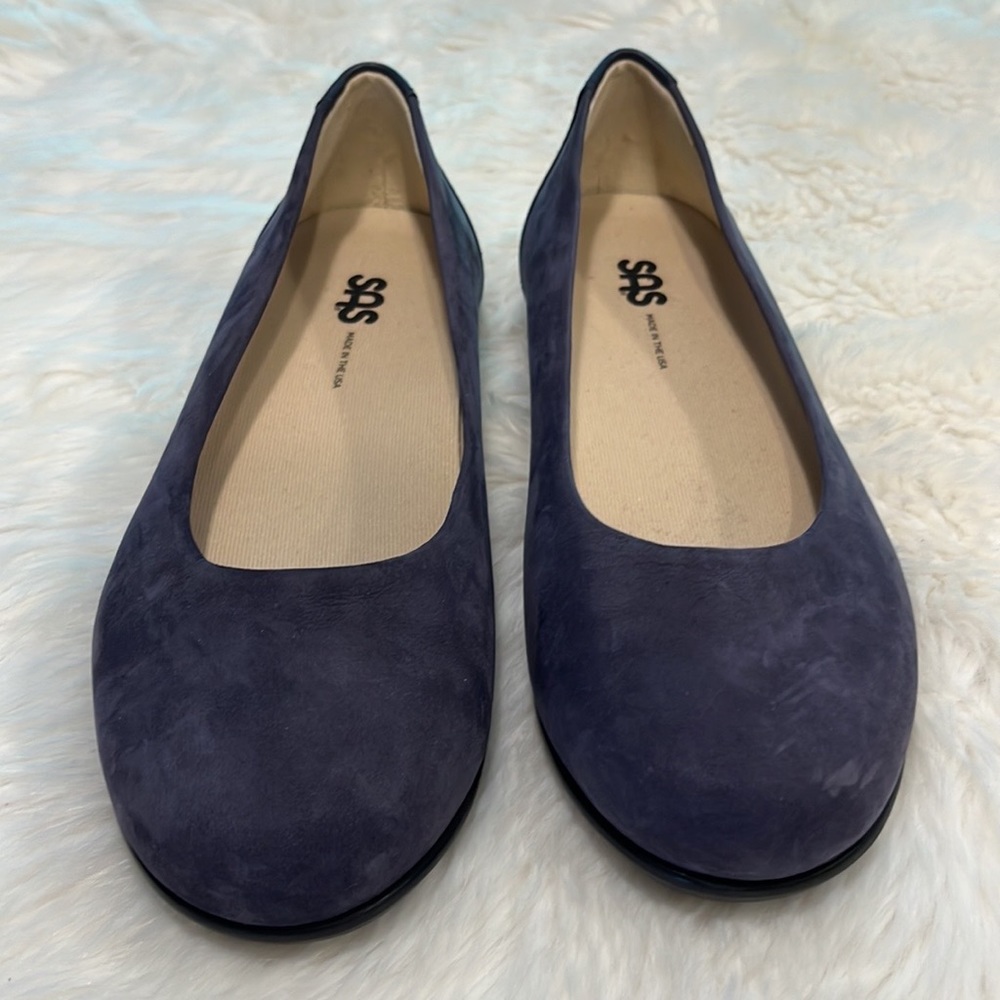 SAS Scenic Flat Cosmic Blue Leather Women Shoes Size 9 1/2 WW - Picture 6 of 11